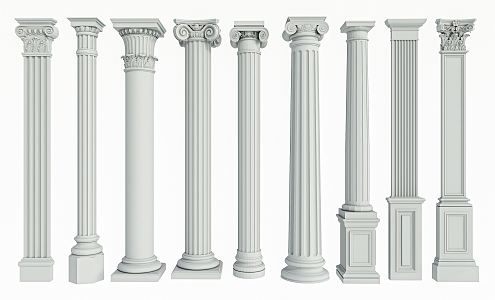 European Roman Column Square Column Round Column Decorative Column Gypsum Column 3d model