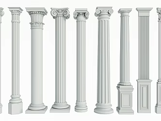 European Roman Column Square Column Round Column Decorative Column Gypsum Column 3d model