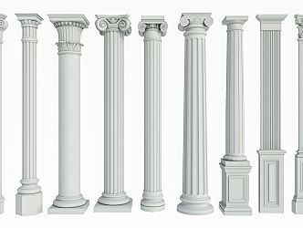 European Roman Column Square Column Round Column Decorative Column Gypsum Column 3d model