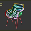 Modern Orange Woven Leisure Chair With Ergonomic Backrest And Metal Legs