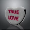 Sweet Heart Shaped Candy With TRUE LOVE Text As Romantic Sweet Treat