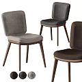 Modern Upholstered Dining Chairs With Wooden Legs In Gray Dark Gray And Brown