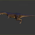 Detailed Blue And Brown Predatory Dinosaur 3D Model With Open Mouth Standing Pose