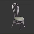 Modern White Leisure Chair With Curved Backrest Padded Seat And Metal Frame Minimalist Design