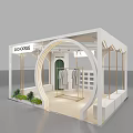 DOCHOICES Shopping Mall Store With Curved Design Lighting Display Shelves And Green Plants