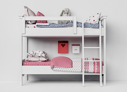 Modern Hop-up Bed Children Hop-up Bed High-low Bed 3d model