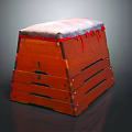 Sports Training Equipment Wooden Plyometric Box With Padded Top Red Straps And Numbered Side Markings