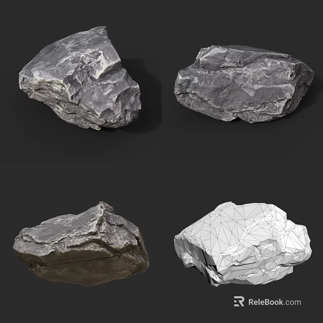 Natural Rocks With Various Shapes And Rough Textures In Outdoor Setting 3d model
