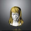 Realistic White Head Mannequin Showcasing Long Straight Yellow Wig Hairstyle