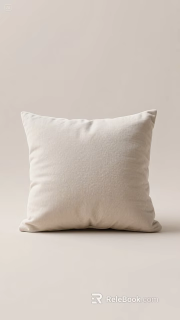 Soft White Textured Pillow with Minimalist Design for Home Decor on Neutral Background 3d model 