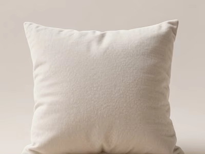 Soft White Textured Pillow with Minimalist Design for Home Decor on Neutral Background 3d model