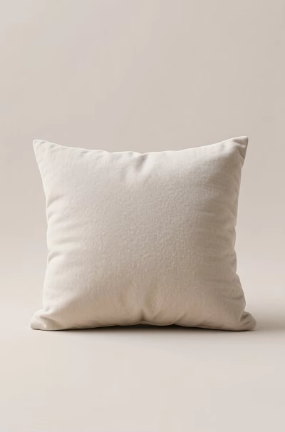 Soft White Textured Pillow with Minimalist Design for Home Decor on Neutral Background 3d model