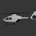 Modern Silver Helicopter with Black Rotors Yellow Tips and Streamlined Design 3d model