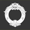 Ornate Silver Decorative Circular Frame With Intricate Carved Floral Designs