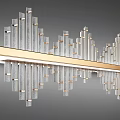Modern Linear Chandelier With Crystal Pendants For Contemporary Interior Design