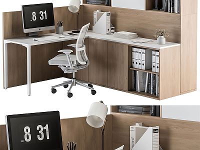 Modern office desk and chair office desk and chair combination model