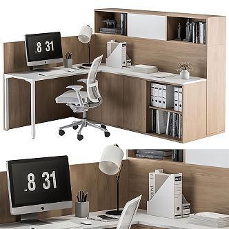 Modern office desk and chair office desk and chair combination 3d model