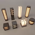 Multiple Styles Outdoor Lights With Different Shapes Hollow Striped Patterns And Metal Finishes