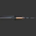 Classic Military Assault Rifle With Wooden Stock Metal Body And Magazine