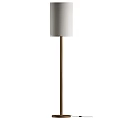 Elegant Modern Floor Lamp With Linen Shade And Wooden Pole For Home Decor
