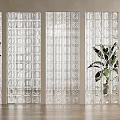 Modern glass brick partition glass brick partition glass brick partition wall hollow partition 3d model