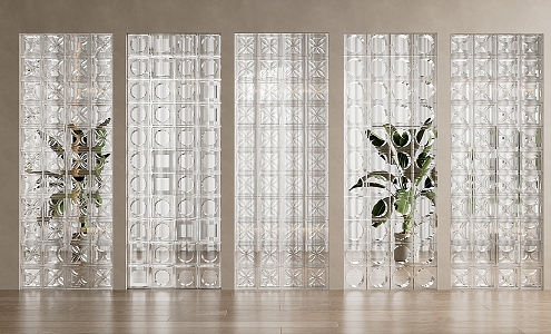 Modern glass brick partition glass brick partition glass brick partition wall hollow partition 3d model