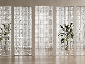 Modern glass brick partition glass brick partition glass brick partition wall hollow partition 3d model