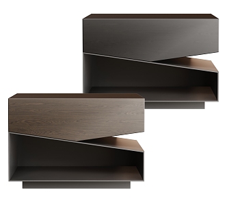 Minotti bedside table combination 3d model