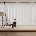 Light Colored Sheer Curtains In Modern Living Space With Lounge Chair Floor Lamp And Side Table