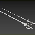 Sword-shaped Weapon Next-generation Sword Stabbed Sword Knight Sword Sabre Medieval Weapon Western Sword Ancient Weapon Cold Weapon Foil European Sword 3d model