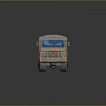 Military Camouflage Tank With Armored Turret Cannon Tracks And Blue Observation Window