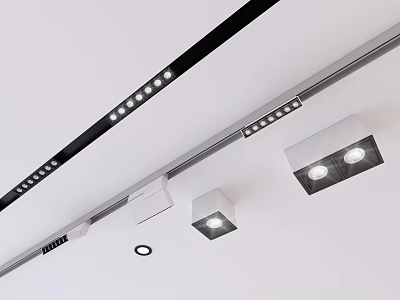 Modern Ceiling Downlights And Spotlights With Recessed Linear Design And LED Lighting 3d model