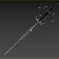 Devil Trident Ancient Weapon Weapon Long Handle Weapon Spear PBR Material Cold Weapon Game Equipment 3d model