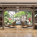 Modern Library Reading Room Study 3d model