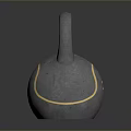 Black Kettlebell With 24 kg Weight And Gold Accents For Home Fitness Use