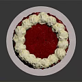 Delicious Red Velvet Cake With White Cream Frosting And Red Filling Layer