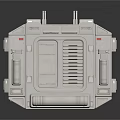 Silver Sci Fi Industrial Scene Component With Vent Control Panel And Protruding Structures