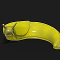 Yellow 3D Snail Model With Shiny Body And Antennae On Black Background