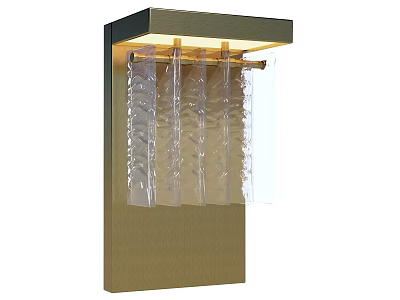 Modern Gold Wall Light With Transparent Textured Glass Shade For Interior 3d model