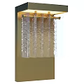 Modern Gold Wall Light With Transparent Textured Glass Shade For Interior