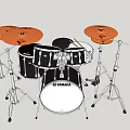 YAMAHA Musical Instrument Drum Set With Multiple Drums Cymbals And Stands For Music Performance