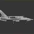Silver F-WBHA Model Airplane With Pointed Nose Wings Landing Gear And Reflective Surface