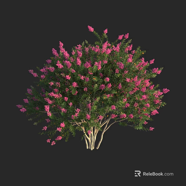 Lush Arbor With Pink Blossoms And Green Leaves In Full Bloom 3d model 