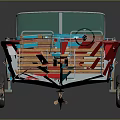 Red Water Transport Boat Featuring Open Cockpit Wooden Seats And Modern Design