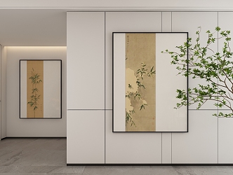 New Chinese Style Decorative Hanging Painting 3d model