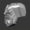 Futuristic Tactical Helmet Design with Mechanical Details for Sci Fi Apparel