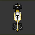 Yellow and White Formula 1 Racing Car with Studley Mobil Logos and Sleek Design