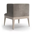 Light Gray Fabric Accent Chair With Button Tufted Back And Wooden Legs