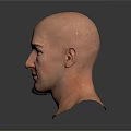 Three Male Head Models Displaying Different Facial Features And Beard Styles