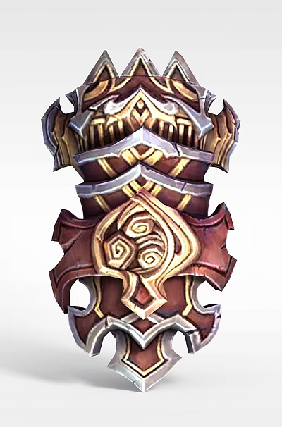 Ornate Locker With Intricate Carved Patterns Red Brown And Gold Metal Decor Accents 3d model